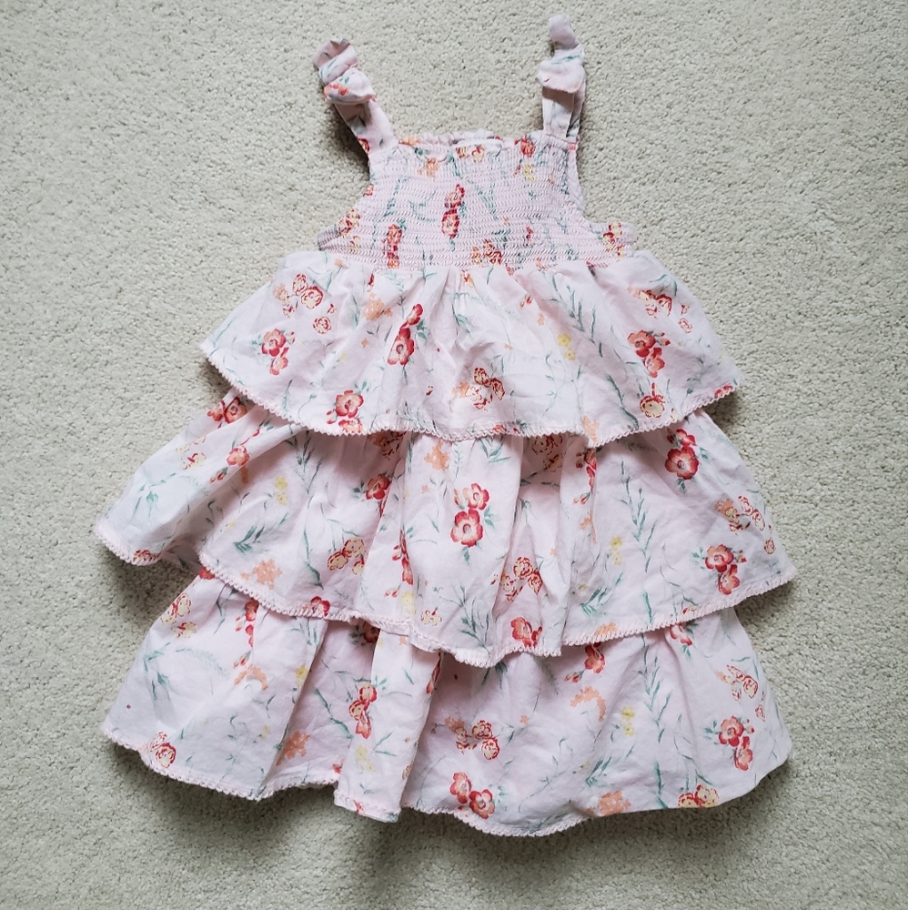Janie and Jack Baby Girl's Floral Tiered Smocked Dress sz18-24m